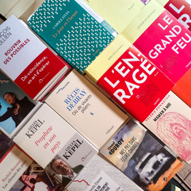 Mosaïque de livres pour la rentrée littéraire dans les librairies