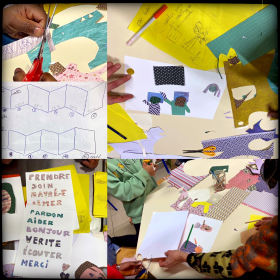 Atelier de leporello sur le thème du respect à l'école